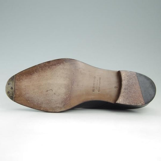 極美品★(浅草)RENDO/レンド SIZE 7【オーダー価格￥64,350-★(欧州)ボックスカーフ仕様/プレーントゥ/7704】770ラスト/黒/メンズ★f406