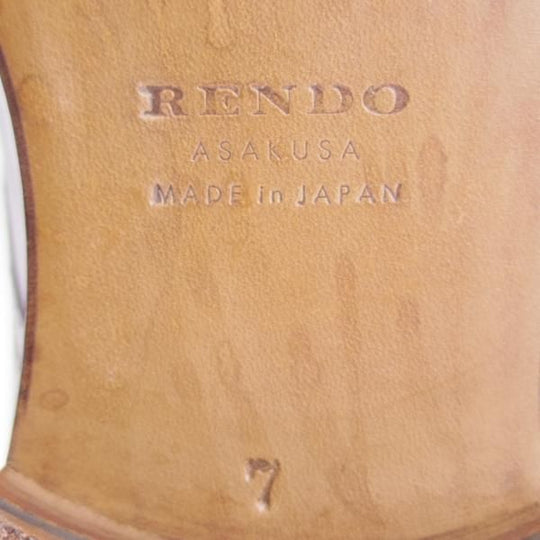 極美品★(浅草)RENDO/レンド SIZE 7【オーダー価格￥64,350-★(欧州)ボックスカーフ仕様/プレーントゥ/7704】770ラスト/黒/メンズ★f406