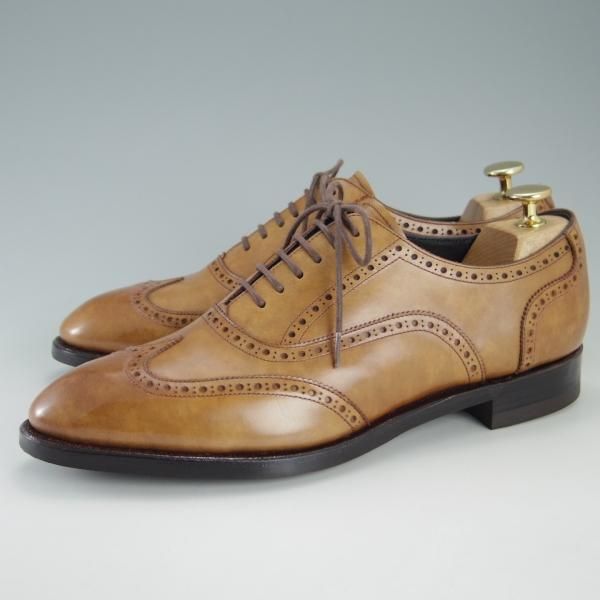 極美品★シェットランドフォックス SIZE 6.5【ダイナイトソール仕様★コベントリーシリーズ/005F SF】カーフ/薄茶/Shetlandfox★f412