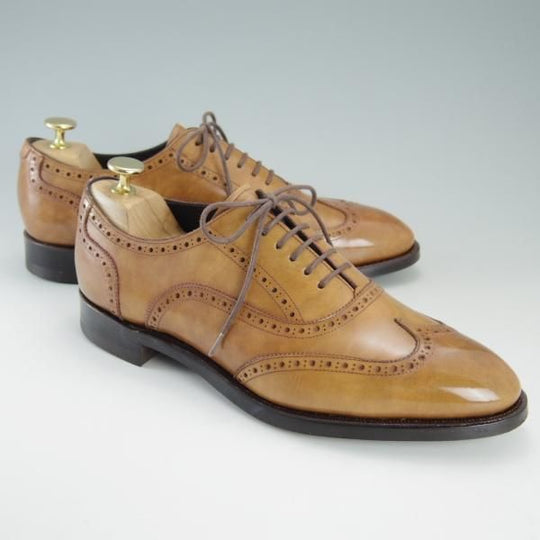 極美品★シェットランドフォックス SIZE 6.5【ダイナイトソール仕様★コベントリーシリーズ/005F SF】カーフ/薄茶/Shetlandfox★f412