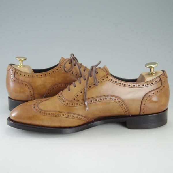 極美品★シェットランドフォックス SIZE 6.5【ダイナイトソール仕様★コベントリーシリーズ/005F SF】カーフ/薄茶/Shetlandfox★f412