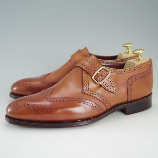 極美品★(英)アルフレッド・サージェント 6.5F【(英)Herring Shoes別注★PHILIP 2/モンクストラップ】109ラスト/茶/Alfred Sargent★f414