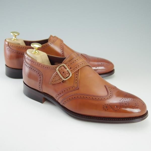 極美品★(英)アルフレッド・サージェント 6.5F【(英)Herring Shoes別注★PHILIP 2/モンクストラップ】109ラスト/茶/Alfred Sargent★f414