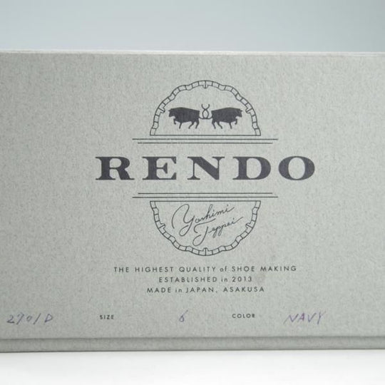 極美品★(浅草)RENDO/レンド SIZE 6【オーダー価格￥75,600-★(イルチア社)ラディカカーフ仕様/2701D】コインローファー/紺★f416