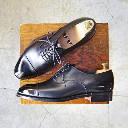 極美品★(金沢)KOKON/ココン SIZE 6.5【現行オーダー価格￥75,900-★ストレートチップ/406L/KO-N1】カーフ/黒★f417