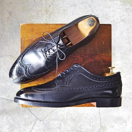未使用★(米)アレンエドモンズ 9E【★(米)ラルフローレン別注/POLO Ralph Lauren】ロングウイング/カーフ/黒/ALLEN EDMONDS★f418