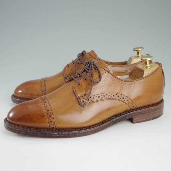 未使用★(米)アレンエドモンズ 8.5E【★(米)ラルフローレン別注/POLO Ralph Lauren】クォーターブローグ/カーフ/茶/ALLEN EDMONDS★f419