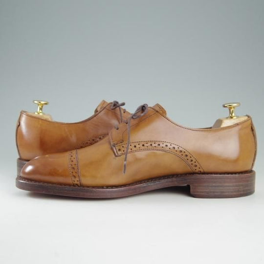 未使用★(米)アレンエドモンズ 8.5E【★(米)ラルフローレン別注/POLO Ralph Lauren】クォーターブローグ/カーフ/茶/ALLEN EDMONDS★f419