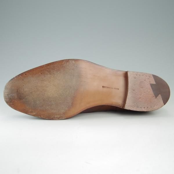 極美品★クロケット&ジョーンズ 9E【★ロイドフットウェア別注/Lloyd Footwear】サイドエラスティック/カーフ/茶/Crockett&Jones★f422