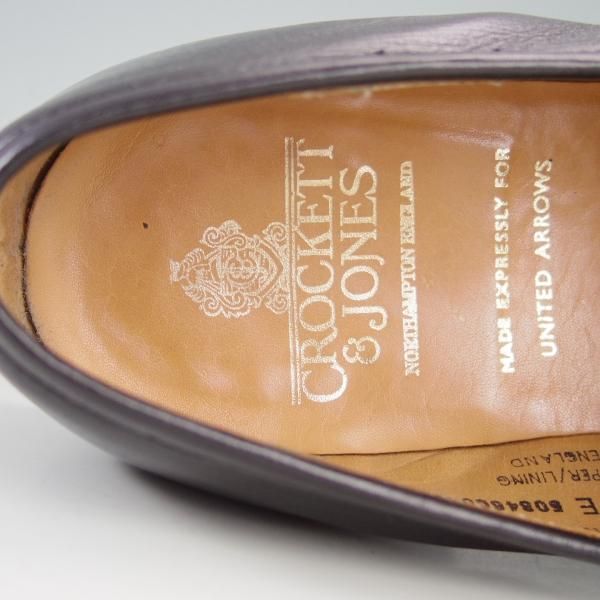 美品★クロケット&ジョーンズ 8E【定価￥88,000-★ユナイテッドアローズ別注/ROSEMOUNT】330ラスト/ローファー/黒/Crockett&Jones★f424