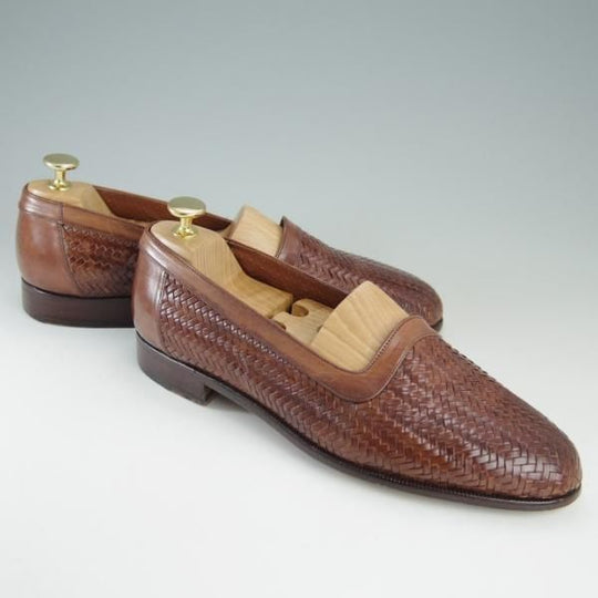 極上★チャーチ SIZE 8.5【貴重★PRIMA CLASSE/プリマクラッセライン】ローファー/スリッポン/メッシュ/茶/メンズ/Church's★f429