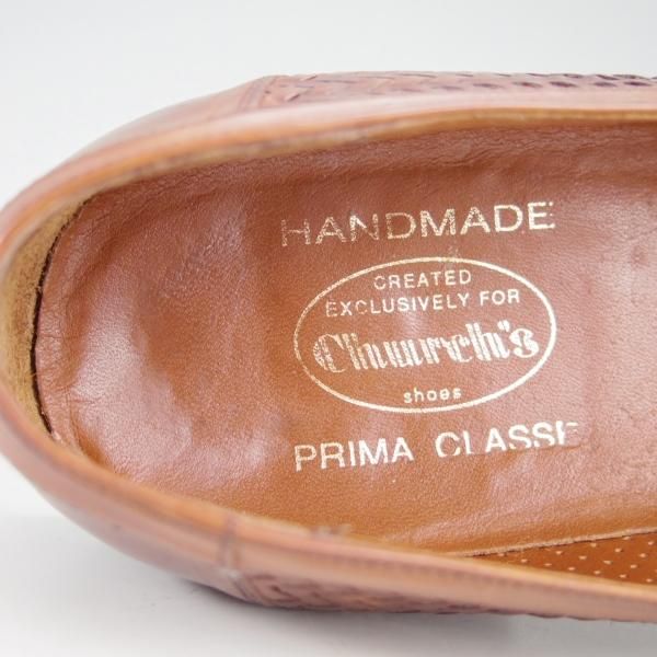 極上★チャーチ SIZE 8.5【貴重★PRIMA CLASSE/プリマクラッセライン】ローファー/スリッポン/メッシュ/茶/メンズ/Church's★f429