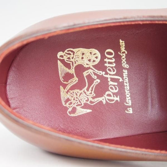 ほぼ試着程度★Perfetto/ペルフェット SIZE 6.5【伊勢丹取扱い★グッドイヤーウェルテッド製法/プレーントゥ】PF2045HK/Vフロント★f430