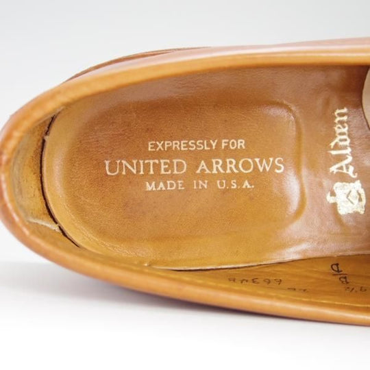 極上★オールデン 9.5D【貴重★ユナイテッドアローズ別注/コインローファー】6634B/カーフ/茶/UNITED ARROWS/ALDEN★f435