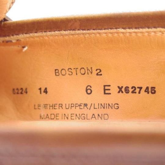 美品★クロケット&ジョーンズ 6E【定価￥83,600-★コインローファー/BOSTON 2】376ラスト/CITYソール/カーフ/茶/Crockett&Jones★f439