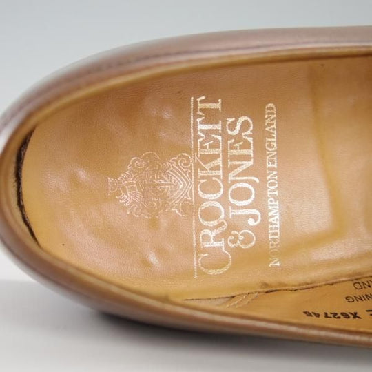 美品★クロケット&ジョーンズ 6E【定価￥83,600-★コインローファー/BOSTON 2】376ラスト/CITYソール/カーフ/茶/Crockett&Jones★f439
