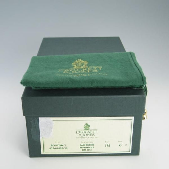 美品★クロケット&ジョーンズ 6E【定価￥83,600-★コインローファー/BOSTON 2】376ラスト/CITYソール/カーフ/茶/Crockett&Jones★f439