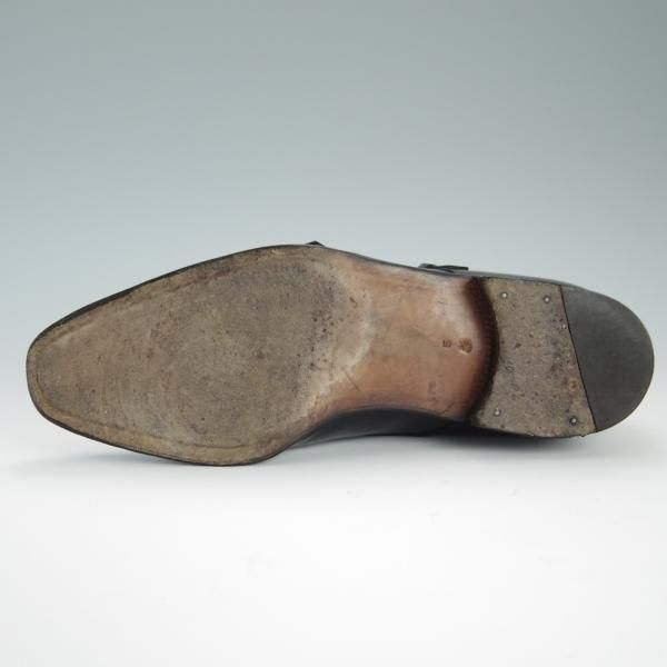 極上★(伊)エンツォ・ボナフェ SIZE 5.5【★ダブルモンク/Lavorate a mano】カーフ/黒/メンズ/Enzo Bonafe★f442