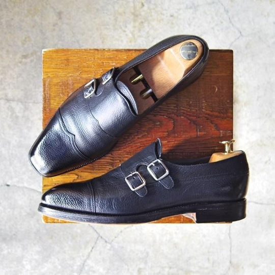 極上★(スペイン製)CARMINA/カルミナ SIZE 6【★トレーディングポスト別注/Trading Post】80260/ダブルモンク/グレインレザー/黒★f443