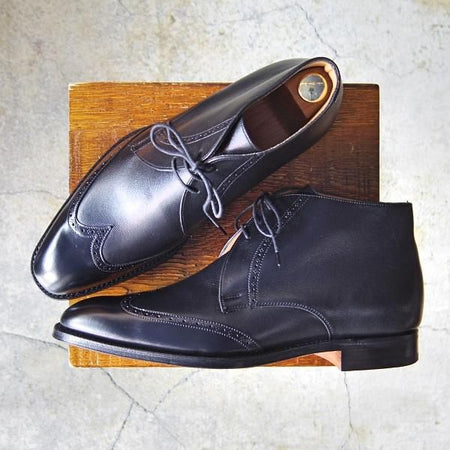 新品★(英)チーニー 8.5F【定価￥61,950-★(英)Aquascutum別注/チャッカブーツ】3888ラスト/黒/アクアスキュータム/CHEANEY★f448