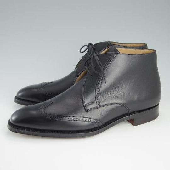 新品★(英)チーニー 8.5F【定価￥61,950-★(英)Aquascutum別注/チャッカブーツ】3888ラスト/黒/アクアスキュータム/CHEANEY★f448