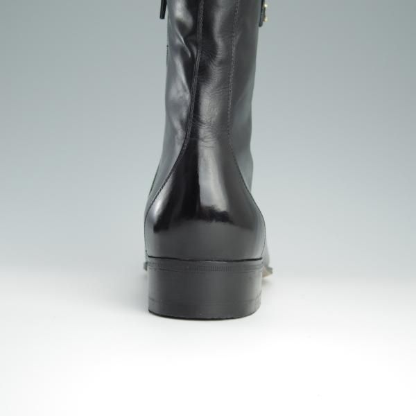 美品★(伊)タニノクリスチー SIZE 6【定価10万円以上★ジョッパーブーツ風/ジップブーツ】108274/カーフ/黒/メンズ/TANINO CRISCI★f449