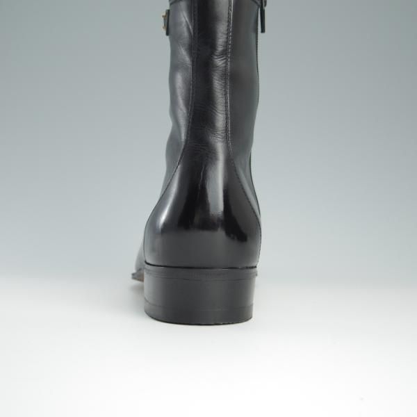 美品★(伊)タニノクリスチー SIZE 6【定価10万円以上★ジョッパーブーツ風/ジップブーツ】108274/カーフ/黒/メンズ/TANINO CRISCI★f449