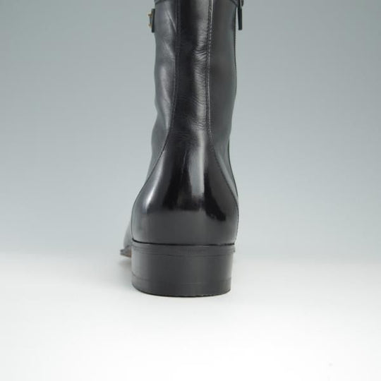 美品★(伊)タニノクリスチー SIZE 6【定価10万円以上★ジョッパーブーツ風/ジップブーツ】108274/カーフ/黒/メンズ/TANINO CRISCI★f449