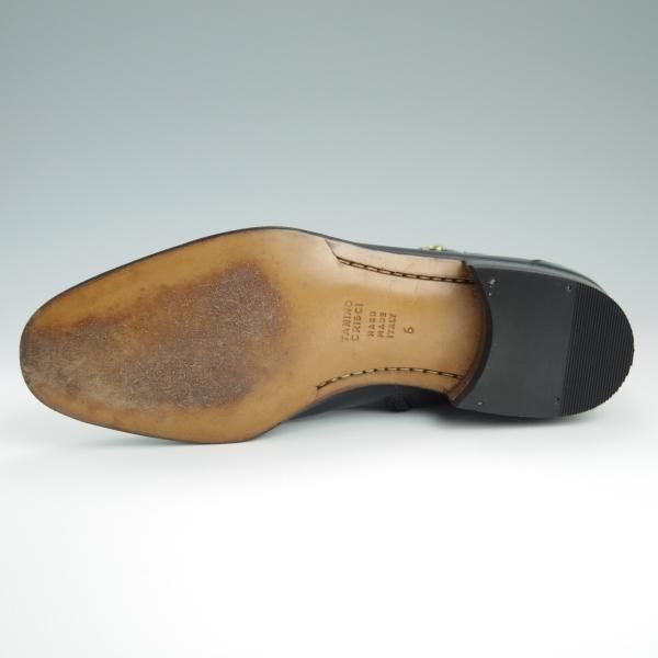 美品★(伊)タニノクリスチー SIZE 6【定価10万円以上★ジョッパーブーツ風/ジップブーツ】108274/カーフ/黒/メンズ/TANINO CRISCI★f449