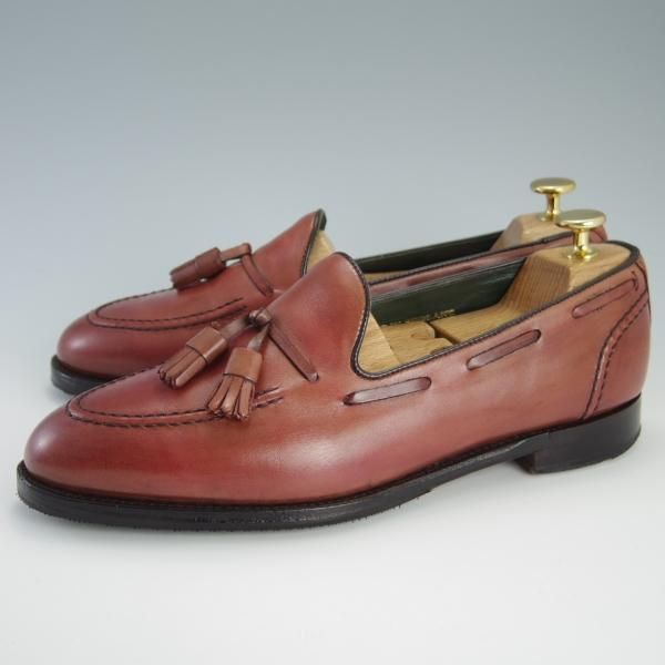 極上★(英)チーニー 6.5F【定価￥74,800-★タッセルローファー/HARRY】214ラスト/スリッポン/カーフ/赤茶/メンズ/CHEANEY★f461
