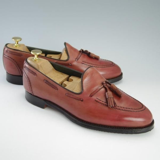 極上★(英)チーニー 6.5F【定価￥74,800-★タッセルローファー/HARRY】214ラスト/スリッポン/カーフ/赤茶/メンズ/CHEANEY★f461