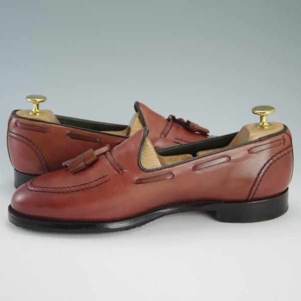 極上★(英)チーニー 6.5F【定価￥74,800-★タッセルローファー/HARRY】214ラスト/スリッポン/カーフ/赤茶/メンズ/CHEANEY★f461