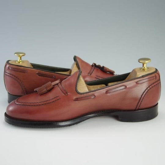 極上★(英)チーニー 6.5F【定価￥74,800-★タッセルローファー/HARRY】214ラスト/スリッポン/カーフ/赤茶/メンズ/CHEANEY★f461