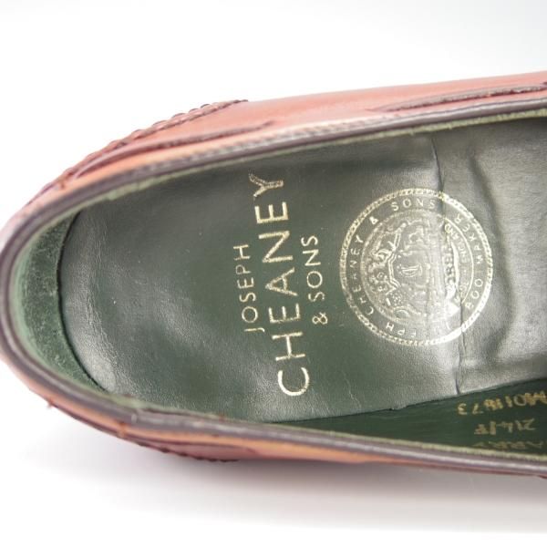 極上★(英)チーニー 6.5F【定価￥74,800-★タッセルローファー/HARRY】214ラスト/スリッポン/カーフ/赤茶/メンズ/CHEANEY★f461