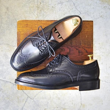 新品★ラルフローレン SIZE 24.5【定価￥50,600-★グッドイヤーウェルテッド製法/フルブローグ】RL01/カーフ/黒/リーガル/REGAL★f472