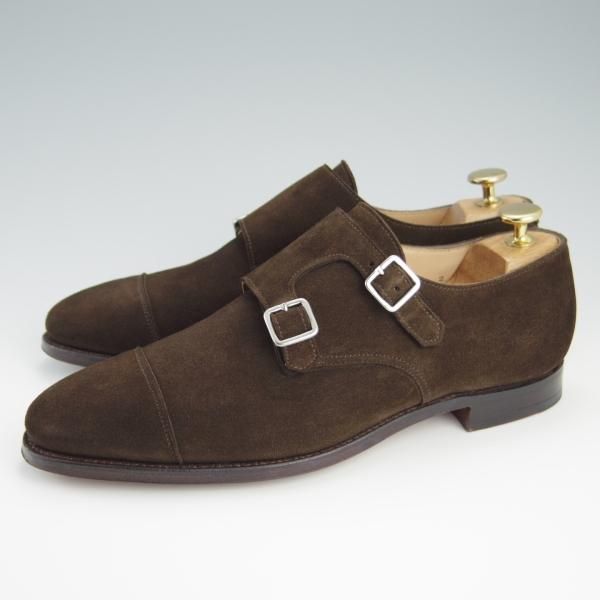 美品★クロケット&ジョーンズ 6.5E【モデル定価￥93,500-★LOWNDES 2/シップス別注】ダブルモンク/341ラスト/濃茶/Crockett&Jones★f473