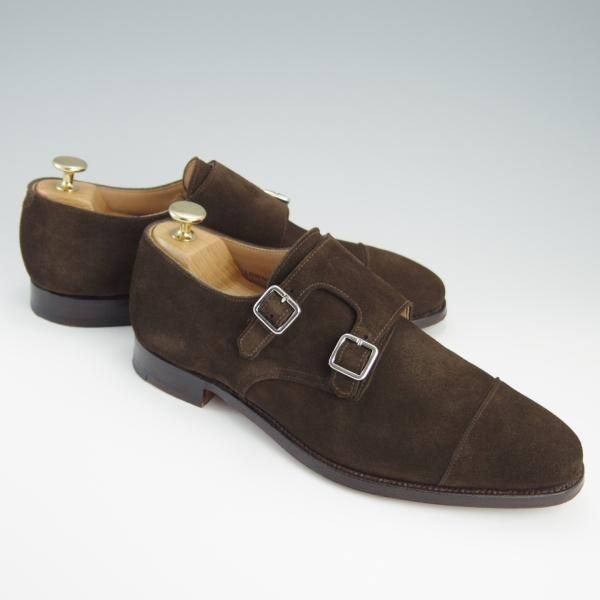 美品★クロケット&ジョーンズ 6.5E【モデル定価￥93,500-★LOWNDES 2/シップス別注】ダブルモンク/341ラスト/濃茶/Crockett&Jones★f473
