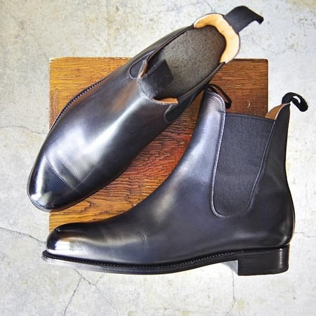 極美品★J.M.ウェストン 8E【定価￥159,500-★サイドゴアブーツ/705】39ラスト/ボックスカーフ/黒/メンズ/Weston/ウエストン★f476