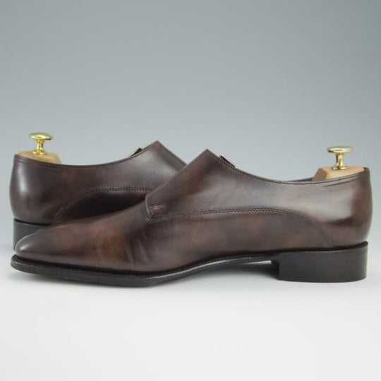 美品★ジョンロブ 8.5E【定価￥275,000-★プレステージライン/CHAPEL/8000ラスト】ミュージアムカーフ/ダブルモンク/JOHN LOBB★f479