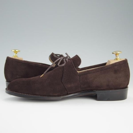 ほぼ試着程度★(福岡)Corno blu/コルノブルゥ UK6程度【オーダー価格￥94,600-(合計)★専用シューツリー付】スエード/濃茶★f481