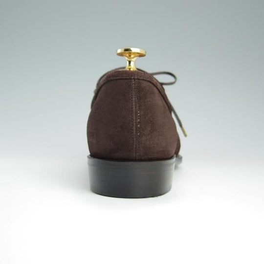 ほぼ試着程度★(福岡)Corno blu/コルノブルゥ UK6程度【オーダー価格￥94,600-(合計)★専用シューツリー付】スエード/濃茶★f481