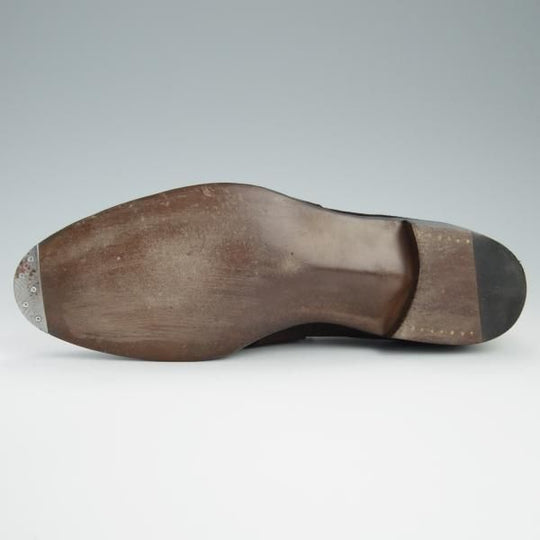 ほぼ試着程度★(福岡)Corno blu/コルノブルゥ UK6程度【オーダー価格￥94,600-(合計)★専用シューツリー付】スエード/濃茶★f481