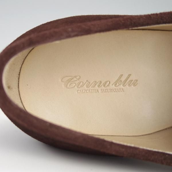 ほぼ試着程度★(福岡)Corno blu/コルノブルゥ UK6程度【オーダー価格￥94,600-(合計)★専用シューツリー付】スエード/濃茶★f481
