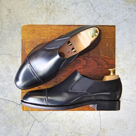 ほぼ未使用★G.RODSON/ジーロッドソン SIZE 6.5【★サイドエラスティック/HITCHMAN】57ラスト/カーフ/黒/メンズ★f482