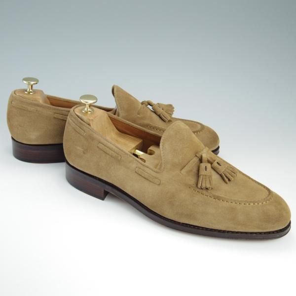美品★(スペイン製)YANKO/ヤンコ SIZE 9【グッドイヤーウェルテッド製法★タッセルローファー/14498】955ラスト/スエード/薄茶★f483