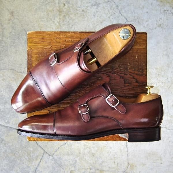 極上★(スペイン製)YANKO/ヤンコ SIZE 9【グッドイヤーウェルテッド製法★ダブルモンク/14306】915ラスト/カーフ/濃茶★f485
