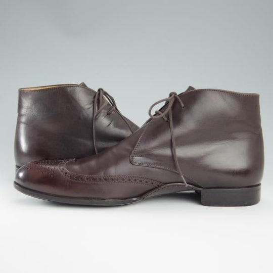 極上★(伊)BONORA/ボノーラ SIZE 7【貴重★オパンケ製法/チャッカブーツ】カーフ/濃茶/メンズ★f511