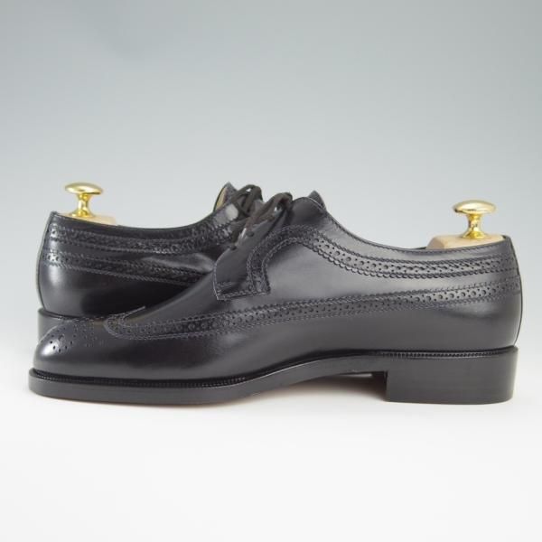 新品★(伊)タニノクリスチー SIZE 5【定価15万円以上★デッドストック品/ABRUZZO】ロングウイング/ボックスカーフ/黒/TANINO CRISCI★f512