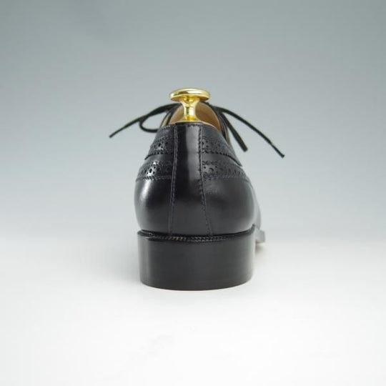 新品★(伊)タニノクリスチー SIZE 5【定価15万円以上★デッドストック品/ABRUZZO】ロングウイング/ボックスカーフ/黒/TANINO CRISCI★f512