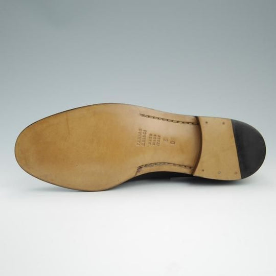 新品★(伊)タニノクリスチー SIZE 5【定価15万円以上★デッドストック品/ABRUZZO】ロングウイング/ボックスカーフ/黒/TANINO CRISCI★f512